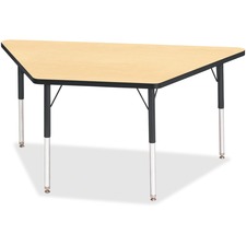 Activity Table, Trapezoid, 24"-31"x30"x60", Maple/Black