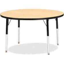Activity Table, Round, 15"-24"x42", Maple/Black