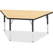 Activity Table, Trapezoid, 15"-24"x30"x60", Maple/Black