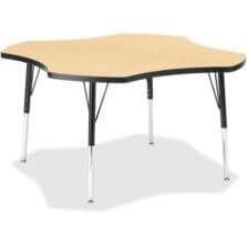 Activity Table, Four-Leaf, 15"-24"x48", Maple/Black