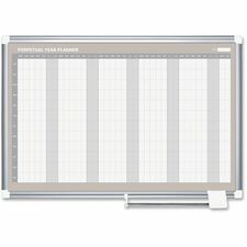 Calendar Board, Dry Erase, 36"x48", Annual, White