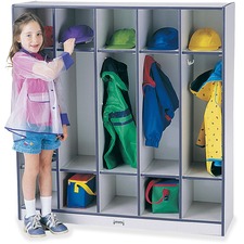 Coat Locker, 5 Section, 50-1/2"x48"x15", Navy