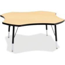 Classic Four-Leaf Table, 48", Marble/Black