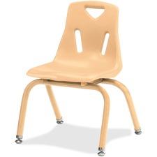 Stacking Chair, Plastic Shell, 16"H Seat, Camel