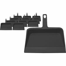 Dust Pan, Heavy-Duty Plastic, 12", 12/CT, Black