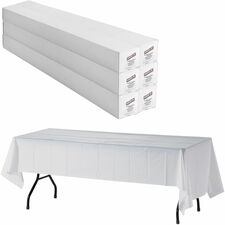 Table Cover Rolls, Plastic, 40"x300', 6RL/CT, White