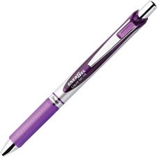 Gel Pen, Retractable, Metal Tip, 0.7mm, 1 DZ, Violet Barrel/Ink
