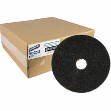 Floor Pads, f/Heavy-duty Stripping, 13", 5/CT, Black