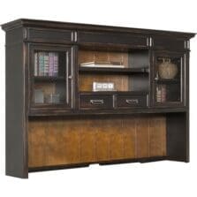Hutch, 2 Doors/Adj Shelf/Lights, 71"x14"x49", Vintage BK
