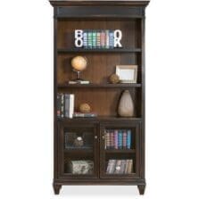 Bookcase, LowerDoor, 5 Shelves, 40"x14"x78", Vintage BK