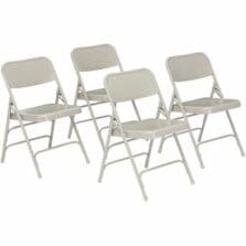 Chair, Folding, All-Steel, ContouredBackrest, Glides, 18-7/8"Wx20"Dx29-1/2"H, 4/CT, Grey
