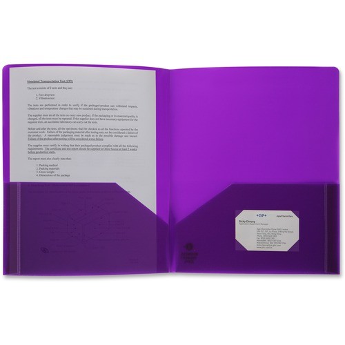 Poly Portfolio, 2 Pocket, LTR, .3mil, Purple