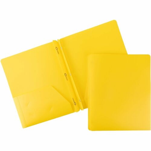 Poly Portfolio, 3-Prong, 2 Pockets, Letter-size, Yellow