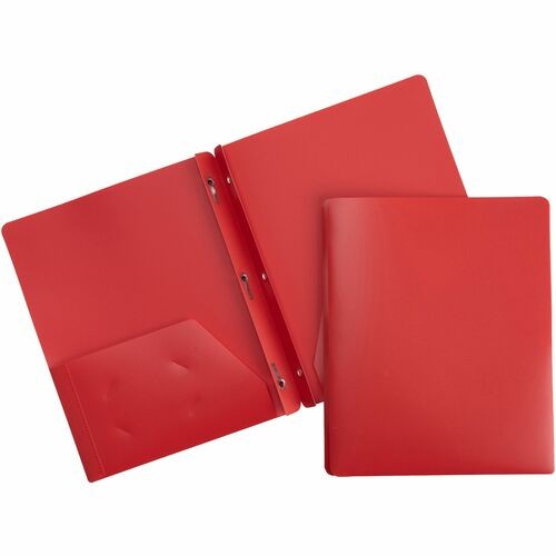 Poly Portfolio, 3-Prong, 2 Pockets, Letter-size, Red