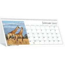 Tent Desk Calendar, Monthly, 8-1/2"x4-1/2", Wirebound, Wildlife