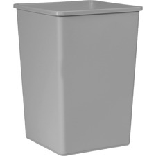Waste Container, Square, Indoor/Outdoor, 35 Gallon, Gray
