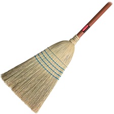 Warehouse Corn Broom, 1-1/8" Dia, 12" Wide, Blue