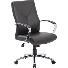 Executive Chair, 27" Chrome Base, 27"Wx29"Dx41"H, Black