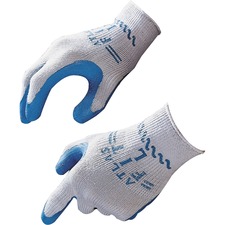 Safety Gloves, Natural Rubber, Large, 12PR/BX, Blue/Gray