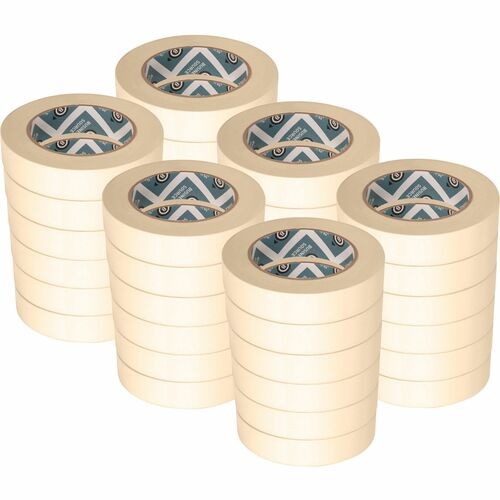 Masking Tape, 3" Core, 1"x60 Yards, 9/PK, 4PK/CT, Natural Kraft