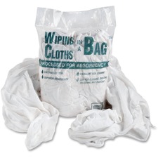 Cotton Wiping Cloths, Assorted Sizes, 1lb, 12BG/CT, WE/BE
