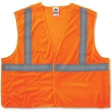 Safety Vest, w/Mic Tab, Class 2, Hi-Vis, Reflect Tape, S/M, Orange