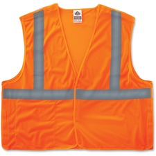 Safety Vest, w/Mic Tab, Class 2, Hi-Vis, Reflect Tape, S/M, Orange