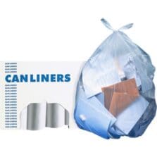 Can Liners, 1.30mil, 55Gal, 40"x53", 100/CT, Clear