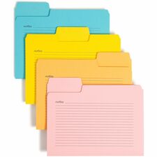 File Folders, w/Notes, 1/3-cut, 9-1/2"x11/5/8", 12/PK, AST