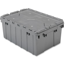 Container, w/Attached Lid, 8-1/2 Gal, Gray