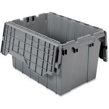 Container, w/Attached Lid, 12 Gal, Gray