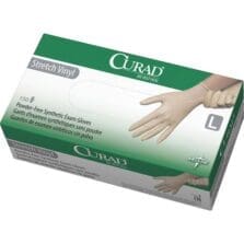 Stretch Vinyl Exam Gloves, Large, 150/BX, Cream