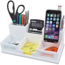 Desk Organizer w/Phone Hldr, 5-1/2"x10-2/5"x3-1/2", WE