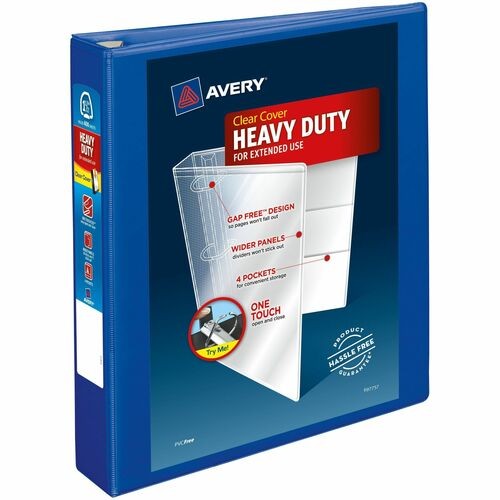 Heavy-Duty View Binder With Durahinge And One Touch Ezd Rings, 3 Rings, 1.5" Capacity, 11 X 8.5, Pacific Blue