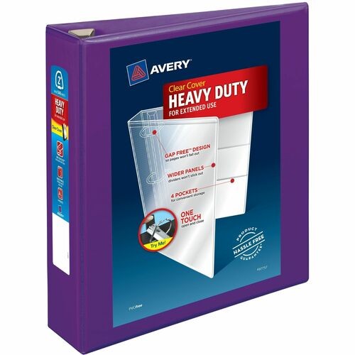 Heavy-Duty View Binder With Durahinge And One Touch Ezd Rings, 3 Rings, 2" Capacity, 11 X 8.5, Purple