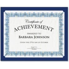 Traditional Certificates, 10/PK, Navy