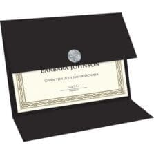 Certificate Holders, Tri-Fold, Linen, 5/PK, Black