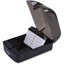 Card File, 350 Capacity, Black/Clear