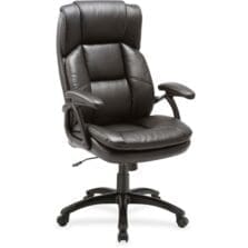 Hi-Back Chair, Leather, 27"x32"x44-1/2", BK