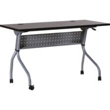 Training Table, 48"x23-1/2"x29-1/2", Espresso/Silver