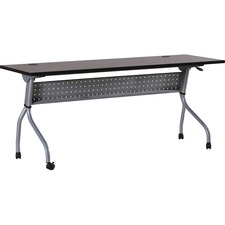 Training Table, 72"x23-1/2"x29-1/2", Espresso/Silver