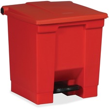 Step On Container, 8 Gal, 16-1/4"x15-3/4"x17-1/8", Red
