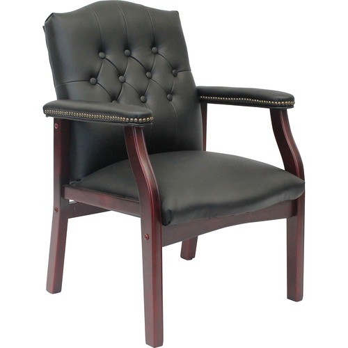 Chair, w/Arms, Vinyl, 24.5"x27"x35.5", BK