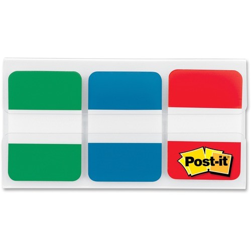 1" Plain Solid Color Tabs, 1/5-Cut, Assorted Colors, 1" Wide, 66/Pack