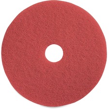 Floor Pads, f/Spray Buffing, 18", 5/CT, Red