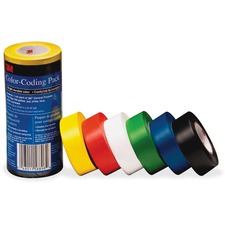 Color-Coding Pack, Vinyl Tape, .94"x21.87Yds, 6/PK, MI