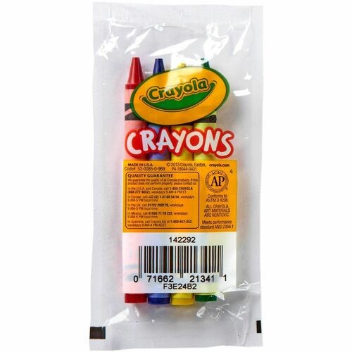 Crayon Sets, 4/PK, AP Nontoxic, 360PK/CT, RD/YW/GN/BE