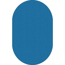 Solids Traditional Rub, Oval, 7'6x12', Oval, Blue