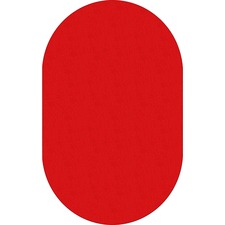 Solids Traditional Rub, Oval, 7'6x12', Oval, Red