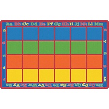 Rug, w/Sitting Grid, 20-Child Cap, 7'6x12', Multi